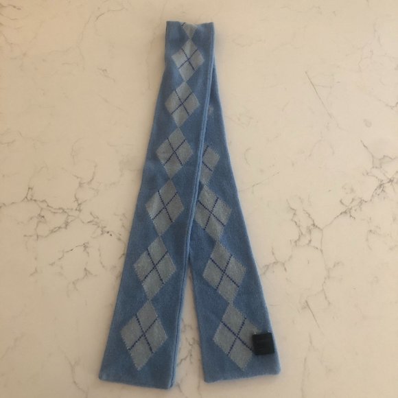 Express Blue Cashmere Argyle Scarf - Picture 2 of 4